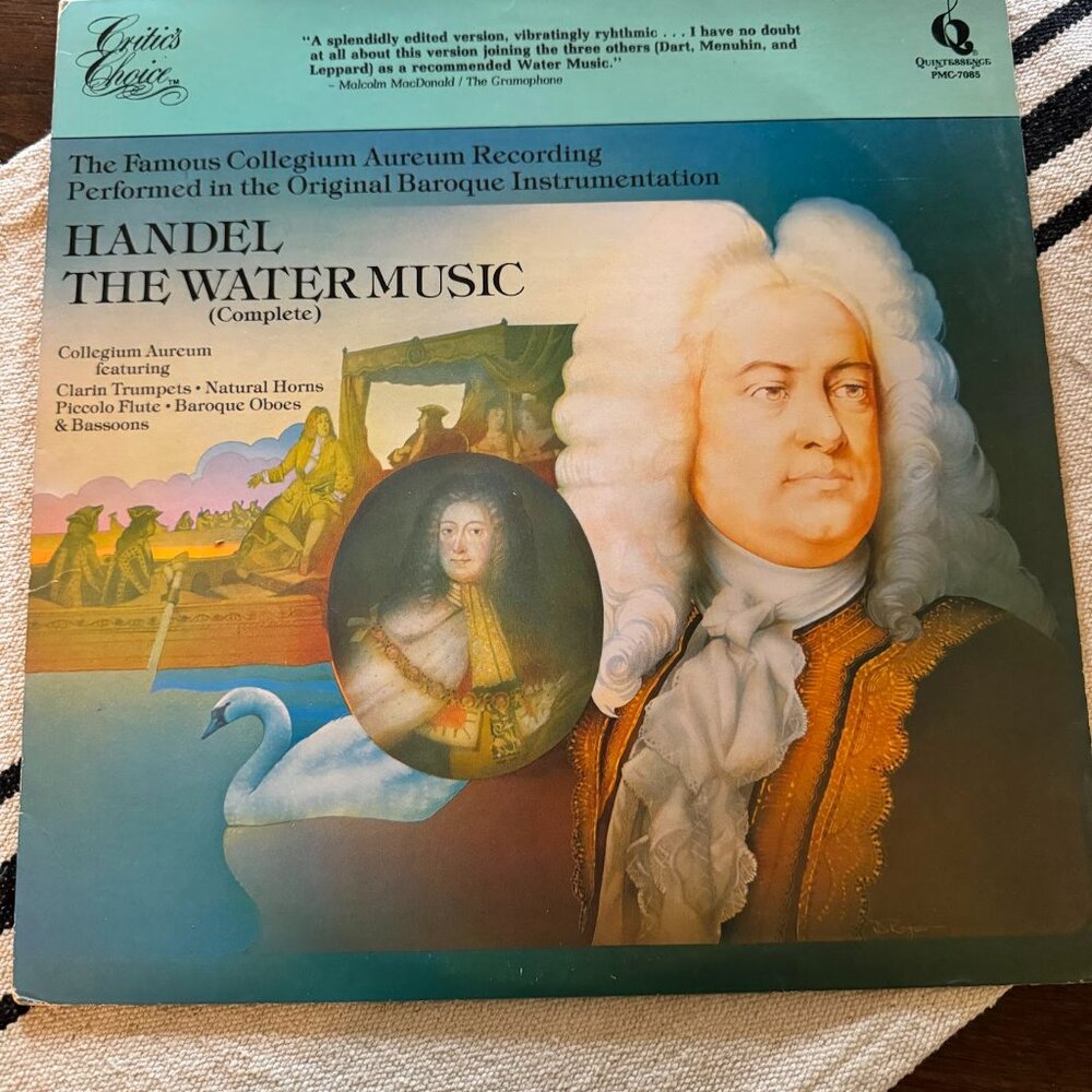 1978 Handel "The Water Music" Quint Essence Vinyl LP Vintage Record